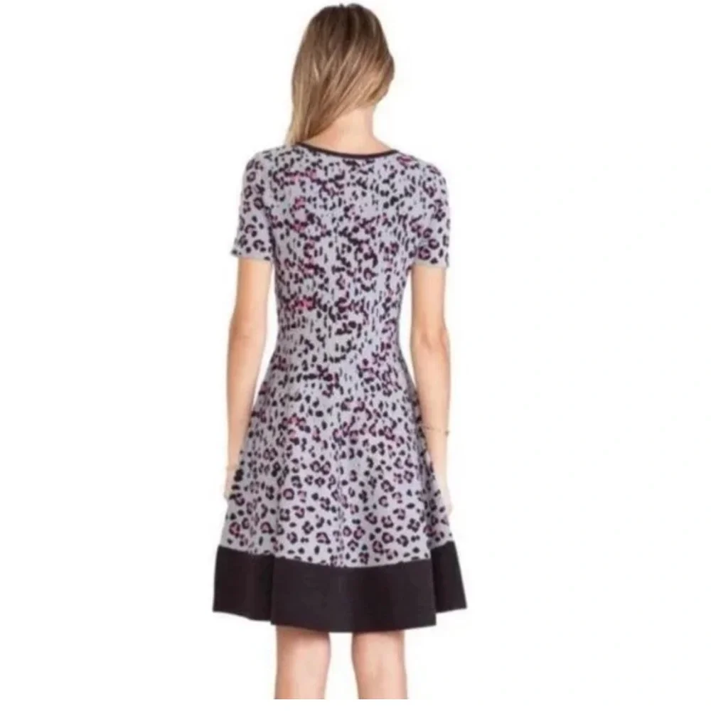 Kate Spade Pink and Black Viscose Leopard Print Dress Size S